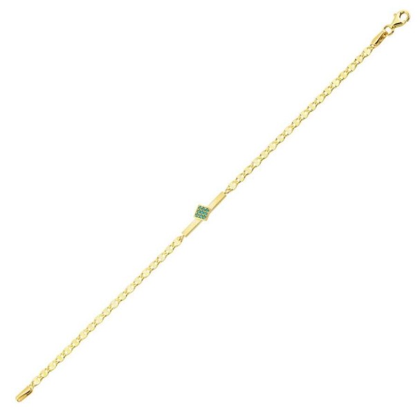 Altın Yeşil Taşlı Bileklik - Baroni Diamond