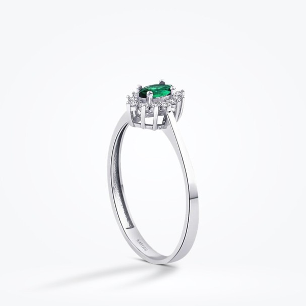 Altın Yeşil Taşlı Markiz Yüzük - Baroni Diamond (1)