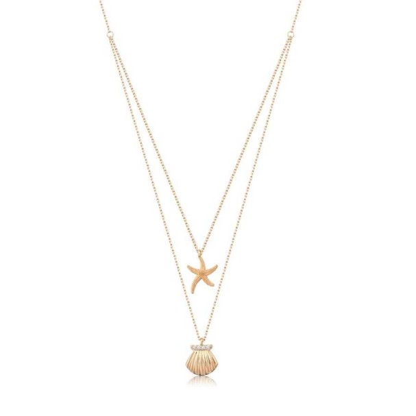 Altın Yıldız Çift Kolye - Baroni Diamond