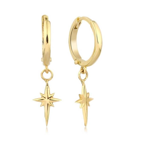 Altın Kuzey Yıldız Halka Küpe - Baroni Diamond