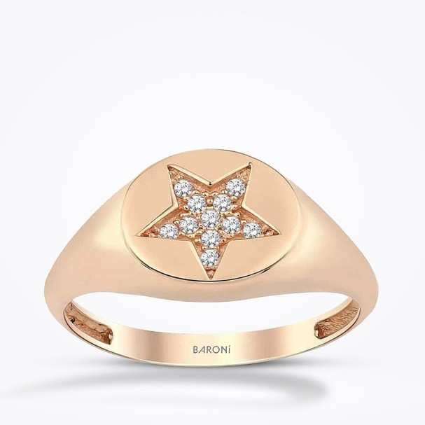Altın Yıldızlı Şövalye Yüzük - Baroni Diamond