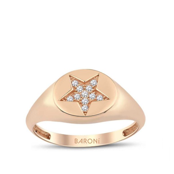 Altın Yıldızlı Şövalye Yüzük - Baroni Diamond