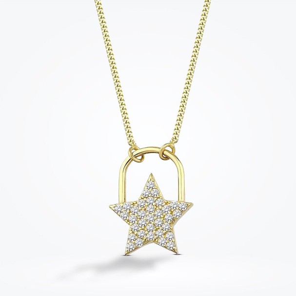Altın Yıldız Trend Kolye - Baroni Diamond