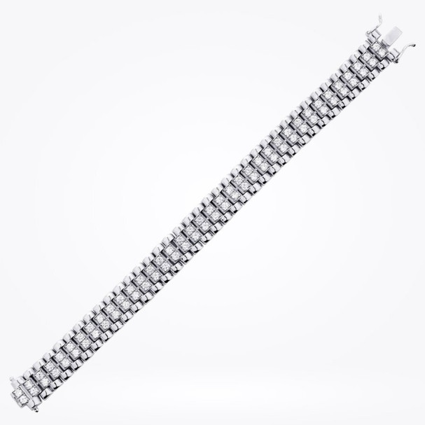 Gümüş Erkek Beyaz Bileklik - Baroni Diamond