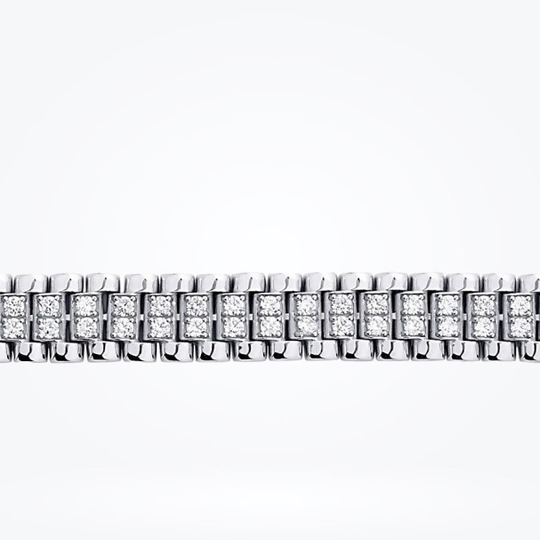 Gümüş Erkek Beyaz Bileklik - Baroni Diamond (1)
